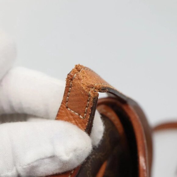 CELINE Macadam Canvas Shoulder Bag PVC Leather Brown Gold Auth - Picture 11 of 16